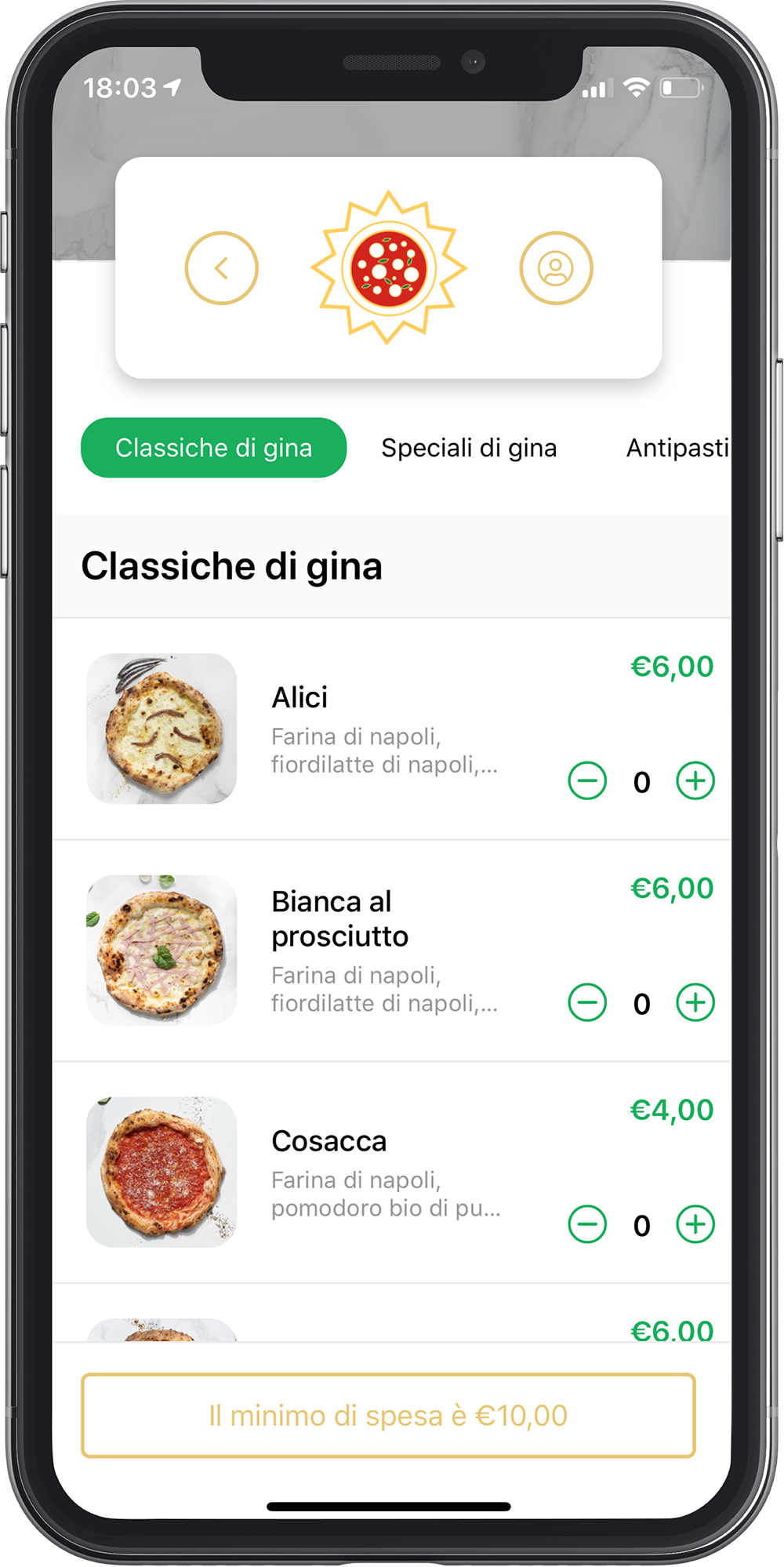 Gina Pizza app